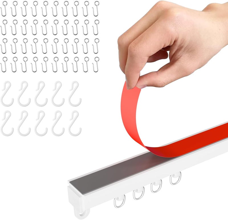 gonnrly Adhesive Ceiling Curtain Track, Paste Type No Need to Drill, Suitable for Smooth Ceiling or Wall, Closets, Door and Window Frames, Meet Multi-Scenario and Multi-Functional Needs-4.56M/15FT - Image 1